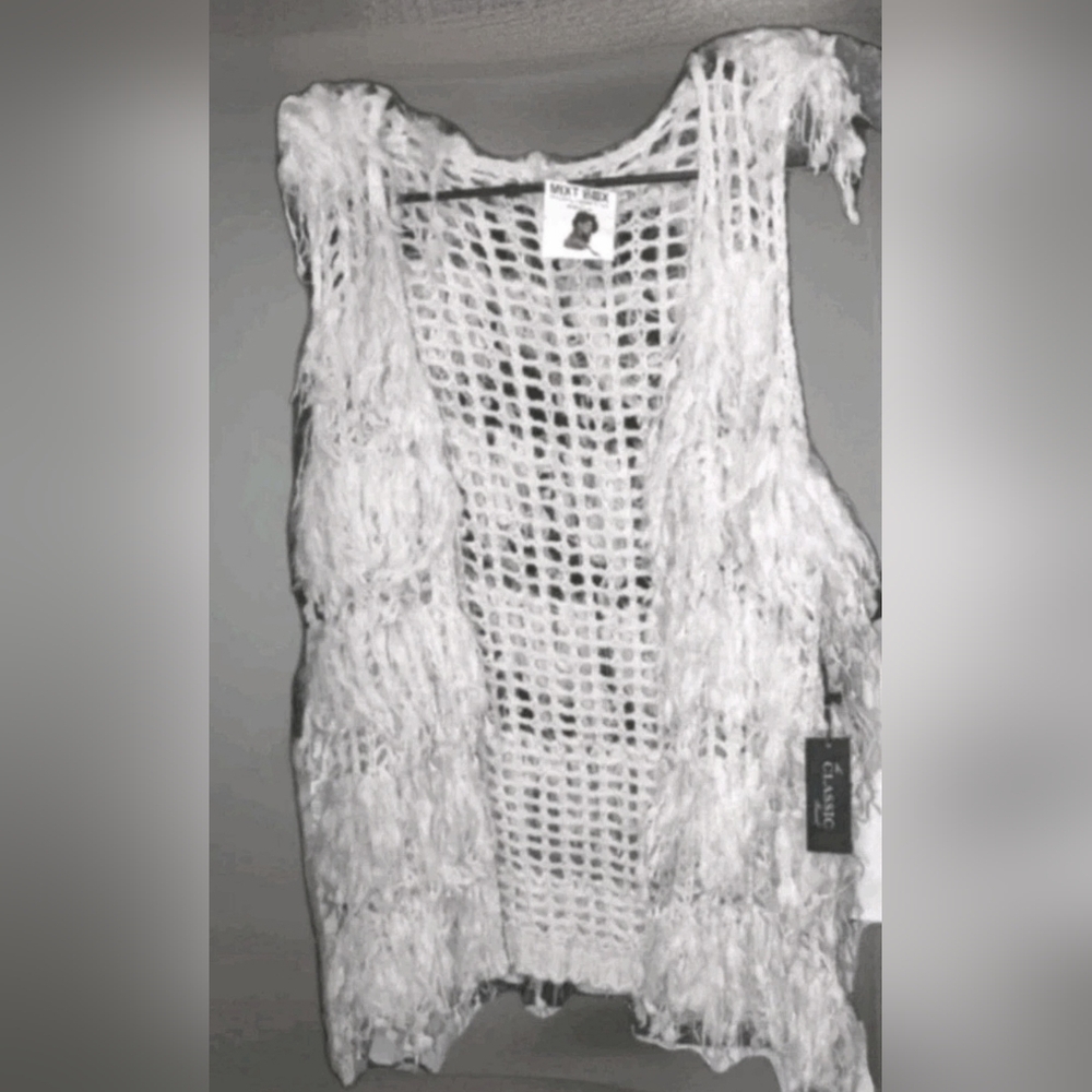Angora Sweater Vest Woven Angora Blend M/L